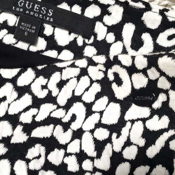 Guess Black & White Animal Pattern Skirt - Picture 8 of 8